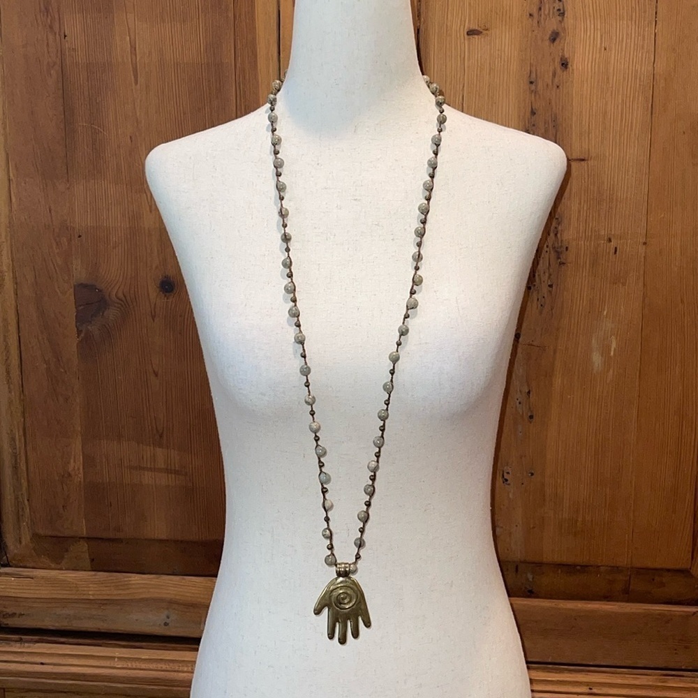 Hand of God Beaded Necklace 38” Total length - Picture 3 of 16